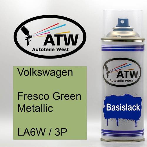 Volkswagen, Fresco Green Metallic, LA6W / 3P: 400ml Sprühdose, von ATW Autoteile West.